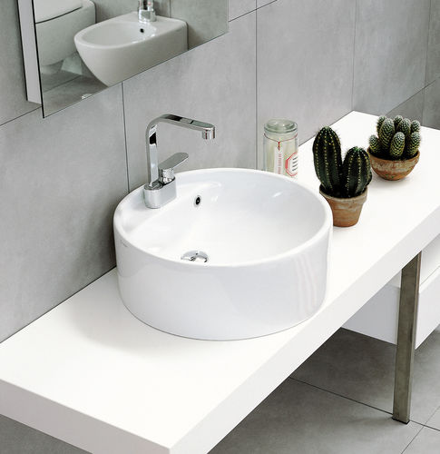 Lavabo da appoggio - TWIN SET 52 - FLAMINIA - in ceramica / lucido / rotondo