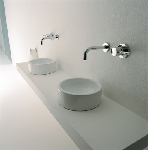 Lavabo da appoggio - MINI TWIN - FLAMINIA - in ceramica / doppio / rotondo