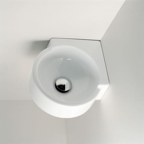 Lavabo sospeso - MINI TWIN - FLAMINIA - in ceramica / lucido / d'angolo
