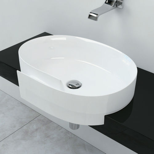 Lavabo da incasso - ROLL 56 - FLAMINIA - in ceramica / bicolore / lucido