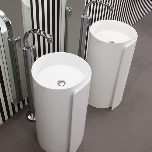Lavabo autoportante - MONOROLL - FLAMINIA - in ceramica / bicolore / lucido