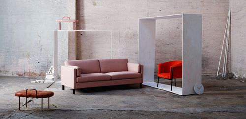 Divano contemporaneo - ARENA A7 - LK Hjelle - in tessuto / con rivestimento rimovibile / rosa