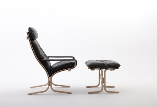 Poltrona contemporanea - SIESTA CLASSIC - LK Hjelle - in pelle / con poggiapiedi / con poggiatesta
