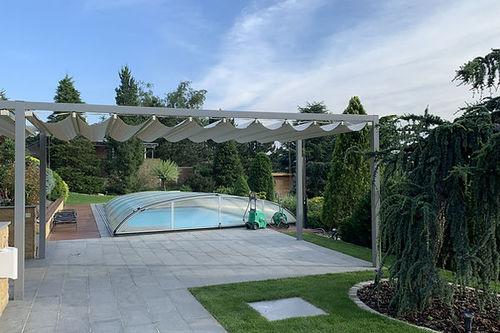 Pergola autoportante - TOSCANA - PERGOLA AS - in alluminio / con copertura in tela / retrattile