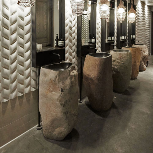 Lavabo autoportante - PEDESTAL - Lux4home™ - in pietra / organico / senza foro
