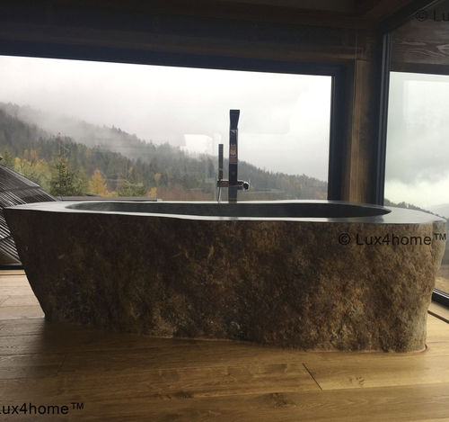 Vasca da bagno da appoggio - FLUMEN - Lux4home™ - per ambiente abitativo / in pietra / design originale