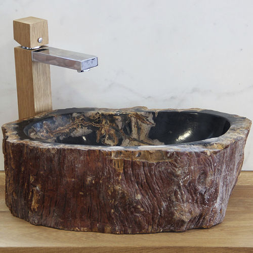 Lavabo da appoggio - LAPIS DARK - Lux4home™ - in pietra / organico / senza foro