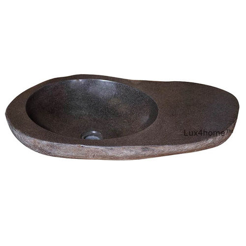 Lavabo da appoggio - SLICE - Lux4home™ - in Riverstone® / in basalto / organico