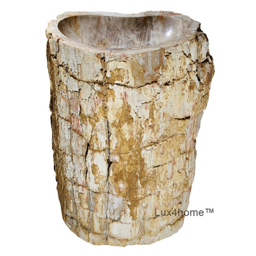 Lavabo autoportante - FRIGIDUS - Lux4home™ - in pietra / in legno fossilizzato / organico