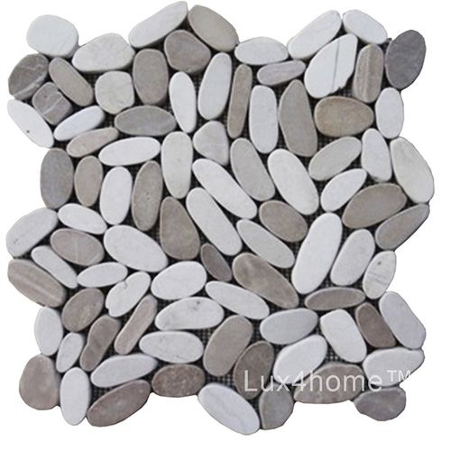 Ciottolo per terrazza - MIX WHITE & TAN - Lux4home™ - per pavimento / per stanza da bagno / per facciata