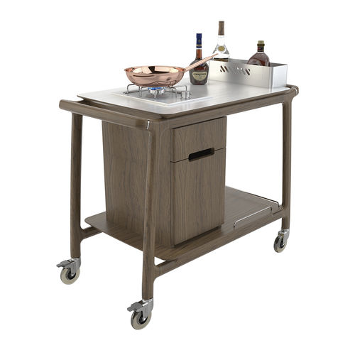 Carrello di servizio - ALTO FLAMBÈ - CADDIE HOTEL - per hotel / in legno massiccio