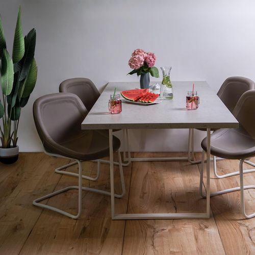 Tavolo da pranzo contemporaneo - CONCRETE 303 - SUN WOOD by Stainer - in legno / con supporto in metallo / rettangolare