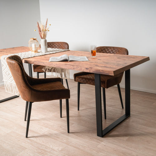 Tavolo da pranzo contemporaneo - SUN WOOD ALTHOLZTISCH - MODELL TIROL 02 - SUN WOOD by Stainer - in legno / con supporto in metallo / rettangolare