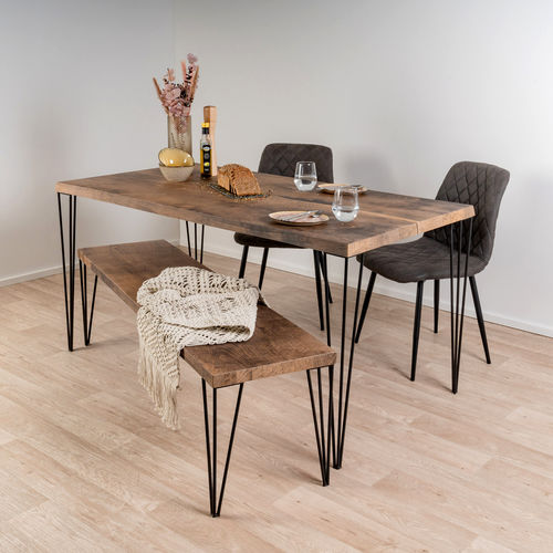 Tavolo da pranzo contemporaneo - SUN WOOD ALTHOLZTISCH - MODELL HAVANA 07 - SUN WOOD by Stainer - in legno / con supporto in metallo / rettangolare