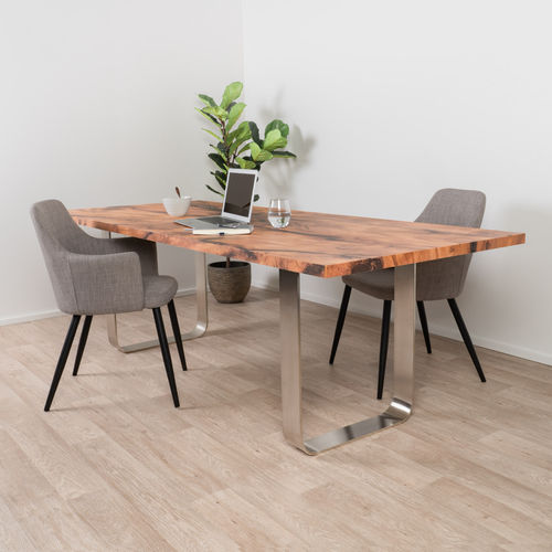 Tavolo da pranzo contemporaneo - SUN WOOD EDELHOLZTISCH - MODELL EIBE 100 - SUN WOOD by Stainer - in legno / con supporto in metallo / rettangolare