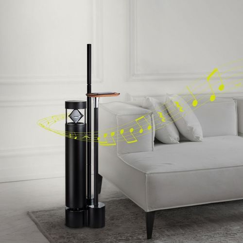 Lampada con cassa acustica da terra - HIYLO - OLIGO - a sospensione / in cromo / contemporanea