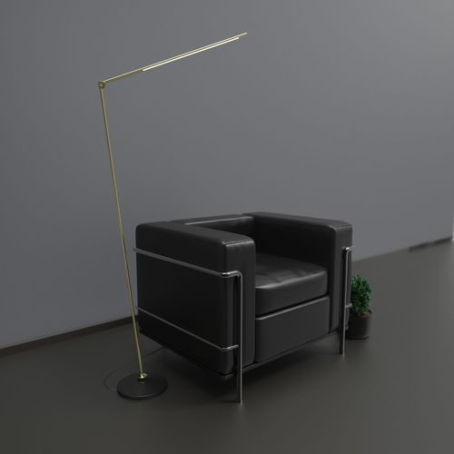Lampada da terra - THIN - Juniper - in ottone / contemporanea / con cavo