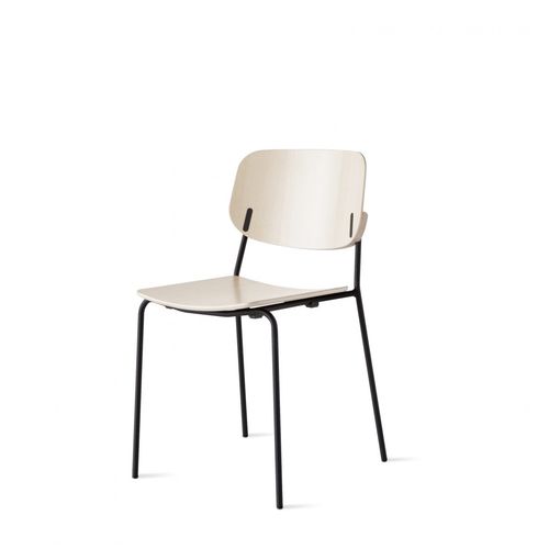 Sedia contemporanea - Block - Balzar Beskow - da interno / impiallacciata in legno / con supporto in metallo cromato