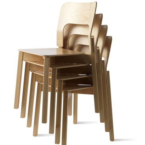 Sedia visitatore contemporanea - S-393 - Balzar Beskow - da interno / in legno / impilabile