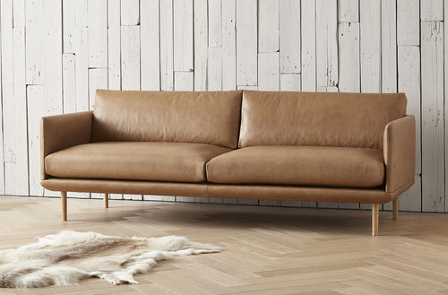 Divano contemporaneo - LINGER - stoubystouby - in tessuto / in pelle / marrone
