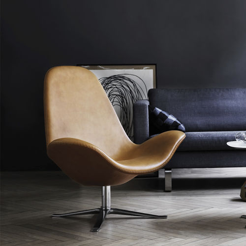 Poltrona contemporanea - CONCORD HIGH - stoubystouby - in pelle / in tessuto / in alluminio