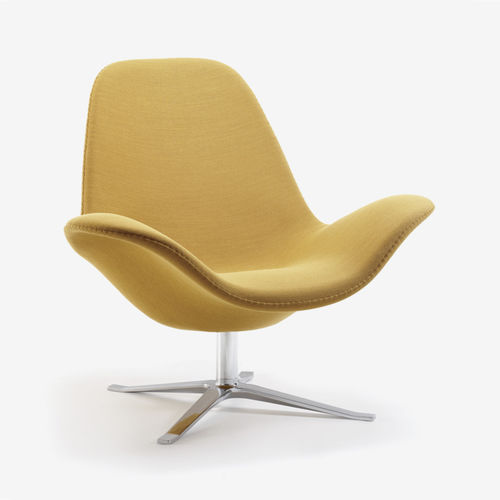 Poltrona contemporanea - CONCORD LOW - stoubystouby - in pelle / in tessuto / in alluminio