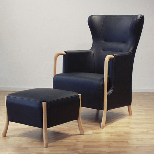 Poltrona contemporanea - CLAUDIA - stoubystouby - in pelle / in tessuto / in legno