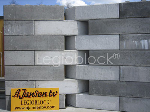 Blocco di calcestruzzo pieno - LEGIO-FLEXI-BLOCK®  - Legio block - per muro divisorio / incastrabile
