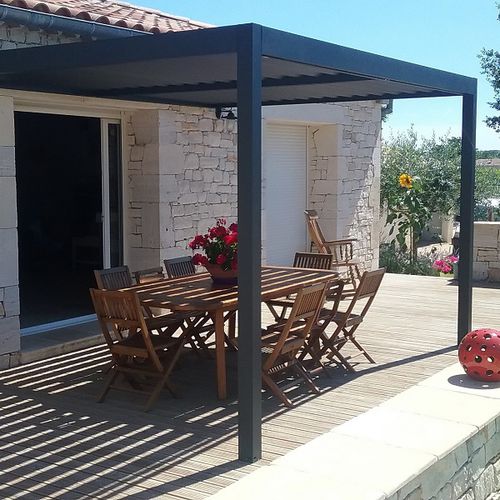 Pergola autoportante - SPR01 4x3m - AXIUM solutions aluminium - addossata / in alluminio estruso / in alluminio termolaccato