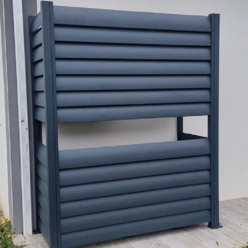 Copri condizionatore in alluminio verniciato - AXIUM solutions aluminium - grigio / a lamelle