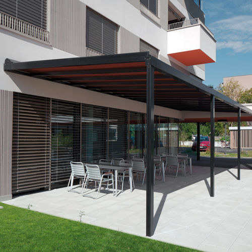 Tettoia per terrazzo - TD 2 - Schenker Stores - in alluminio / in tela / in vetro
