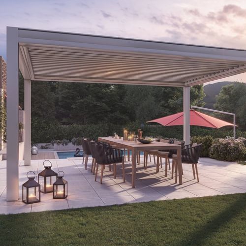 Veranda autoportante - LD 6 - Schenker Stores - in tessuto / in alluminio preverniciata