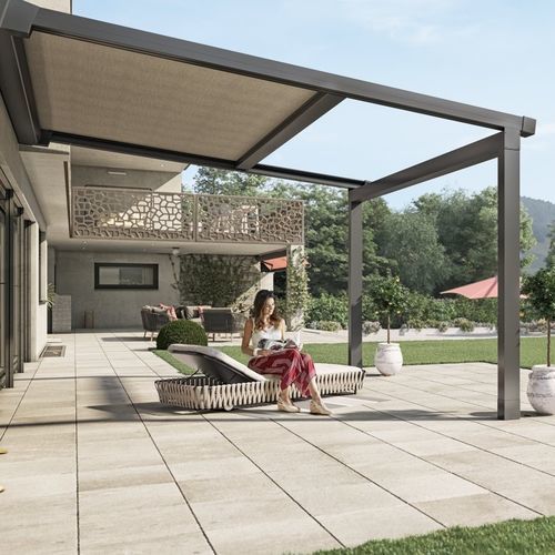 Tettoia per terrazzo - ZP 7 - Schenker Stores - in alluminio / in tela / piatta