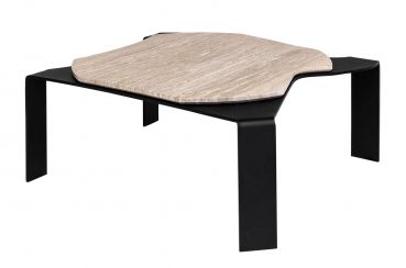 Tavolino basso contemporaneo - MOON  - V-LAB - in legno / con supporto in metallo / per uso residenziale