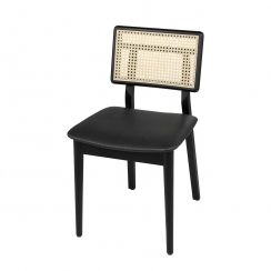 Sedia da pranzo contemporanea - STEVEN  - V-LAB - da interno / in pelle / con supporto in legno