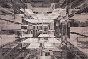 Tappeto contemporaneo - SPACE - V-LAB - a motivi / in lana / rettangolare