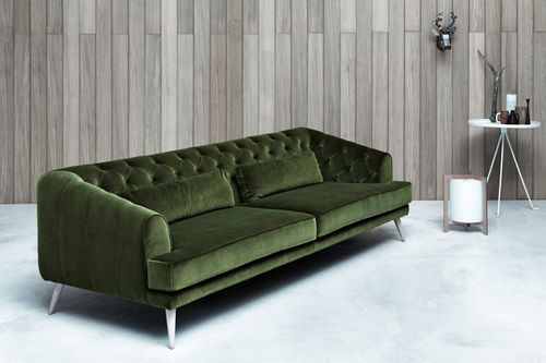 Divano contemporaneo - METROPOLE CAPITONNÈ - Italianadivani srl - in tessuto / verde / 3 posti