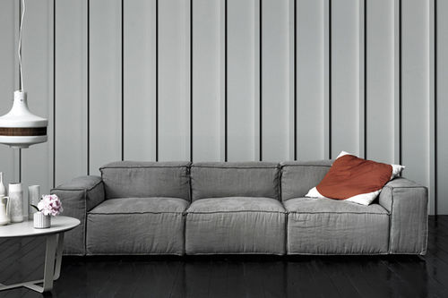 Divano contemporaneo - NEW SEVENTY - Italianadivani srl - in tessuto / grigio / 2 posti