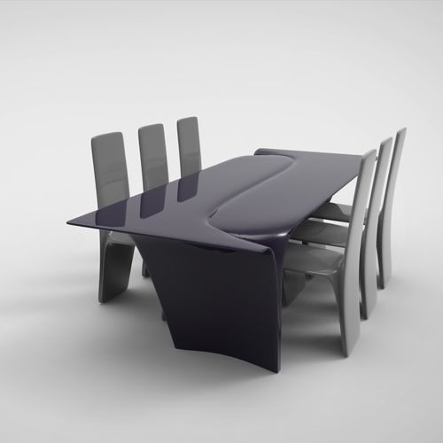 Tavolo da pranzo design - QUOVEX - Officine Sandrini - in fibre sintetiche / con supporto in fibre sintetiche / rettangolare