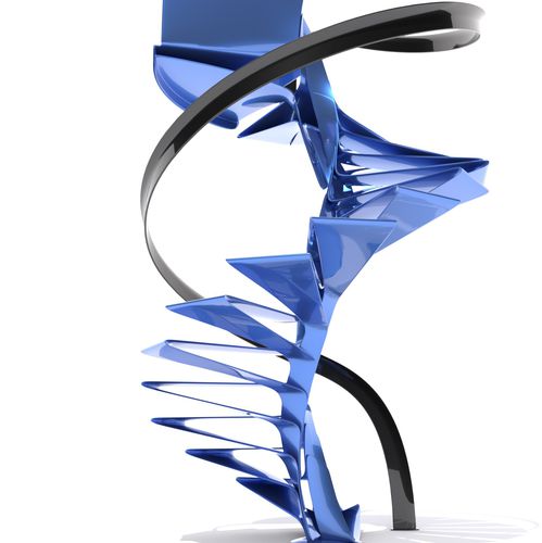 Scala a chiocciola - FOLIO with handrail - Officine Sandrini - in fibra di carbonio / in fibra di carbonio / design