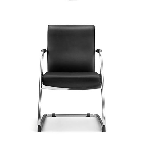 Sedia visitatore contemporanea - FOSTER - SOKOA - da interno / in pelle / in alluminio