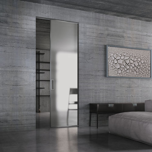 Porta da interno - DISAPPEARING SLIDING DOOR - MANHATTAN LINE - Henry glass - in vetro / a scomparsa / vetrata