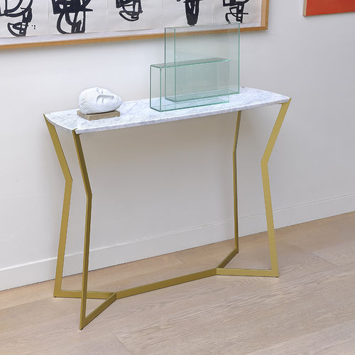 Consolle contemporanea - STAR - Coedition - in marmo / con supporto in metallo laccato / rettangolare