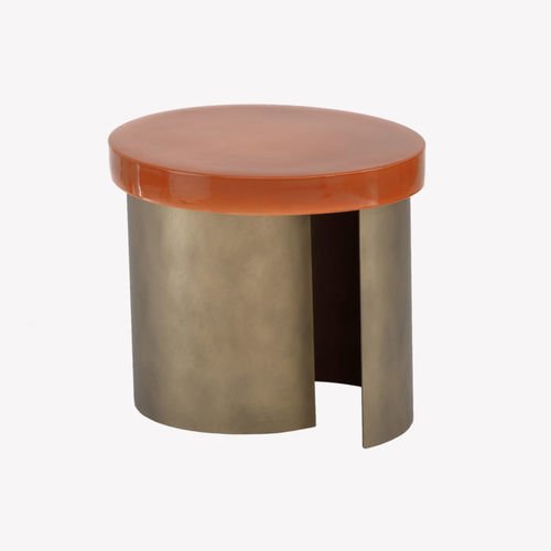 Tavolo d'appoggio contemporaneo - NUAGE - Coedition - in ceramica / con supporto in metallo laccato / ovale