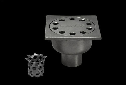 Chiusino sifonato in acciaio inossidabile - INOXSYSTEM&reg; IDRAIN 0013 - Inoxsystem S.r.l. - con cestello amovibile / quadrato