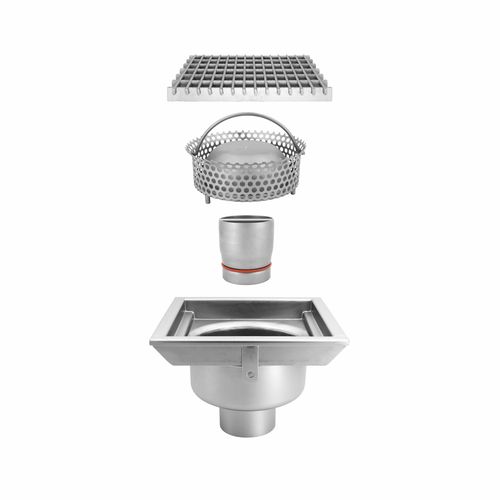 Piletta in acciaio inossidabile - TOTAL HYGIENIC DIS. 0510 - Inoxsystem S.r.l. - per cucina / per applicazioni industriali / con griglia