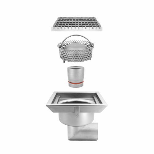 Piletta in acciaio inossidabile - TOTAL HYGIENIC DIS. 0410 - Inoxsystem S.r.l. - per cucina / per applicazioni industriali / con griglia