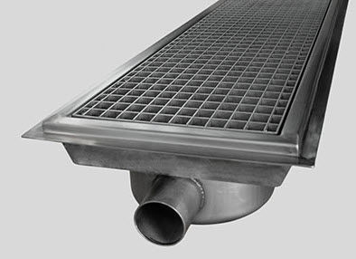Canaletta con griglie - 0925 - Inoxsystem S.r.l. - in acciaio inossidabile / da pavimento / su misura