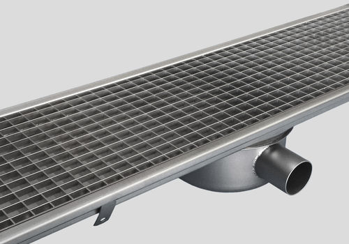 Canaletta con griglie - 0910 - Inoxsystem S.r.l. - griglia in acciaio inox / da pavimento / di recupero acque meteoriche