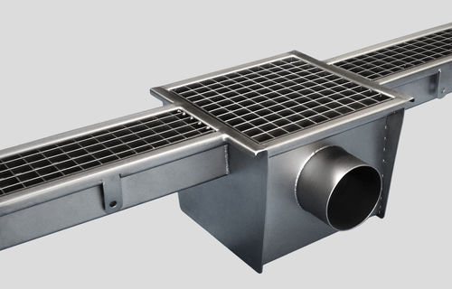 Canaletta con griglie - 2150 - Inoxsystem S.r.l. - griglia in acciaio inox / per cucina / da pavimento